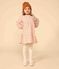Girls' long-sleeved floral cotton gauze dress SALINE pink/MULTICO white