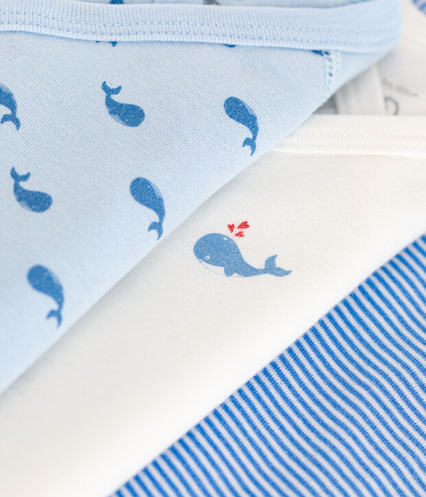 Babies' short-sleeved printed cotton wrapover bodysuits - 3-Pack multicolor