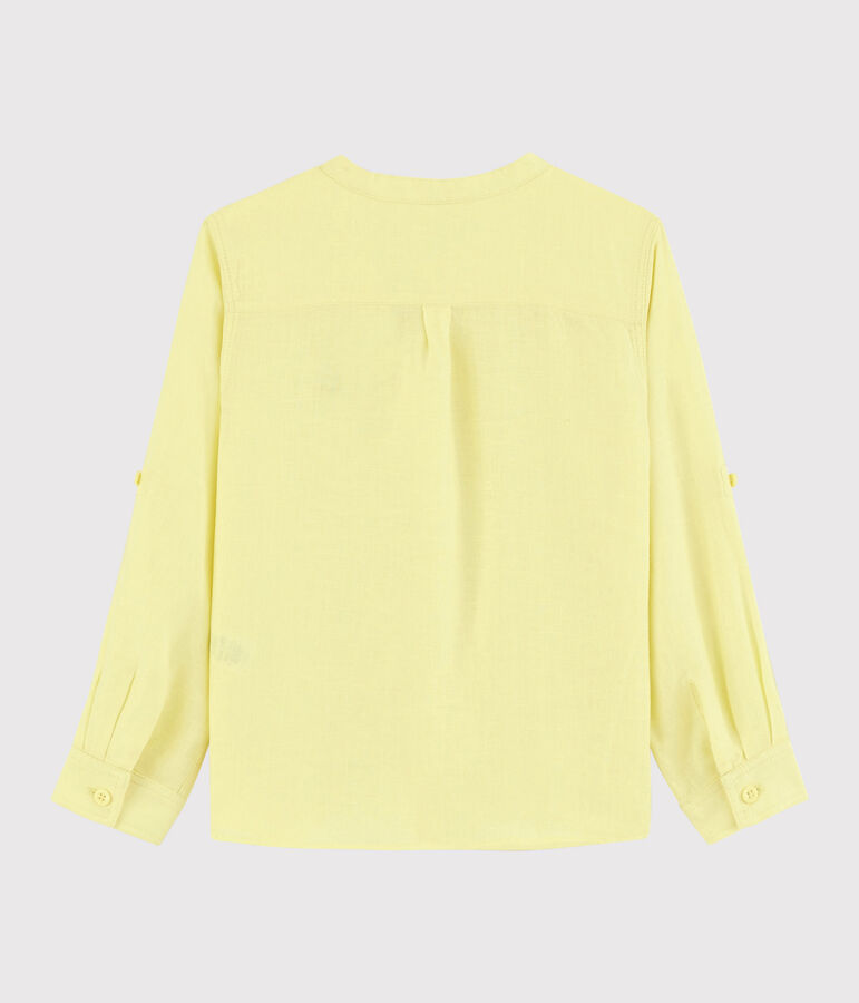 Boys' Linen Turn-Up Shirt yellow