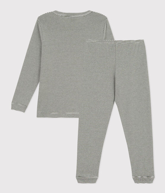 Children's Unisex Striped Cotton Pyjamas AVORIAZ /MARSHMALLOW