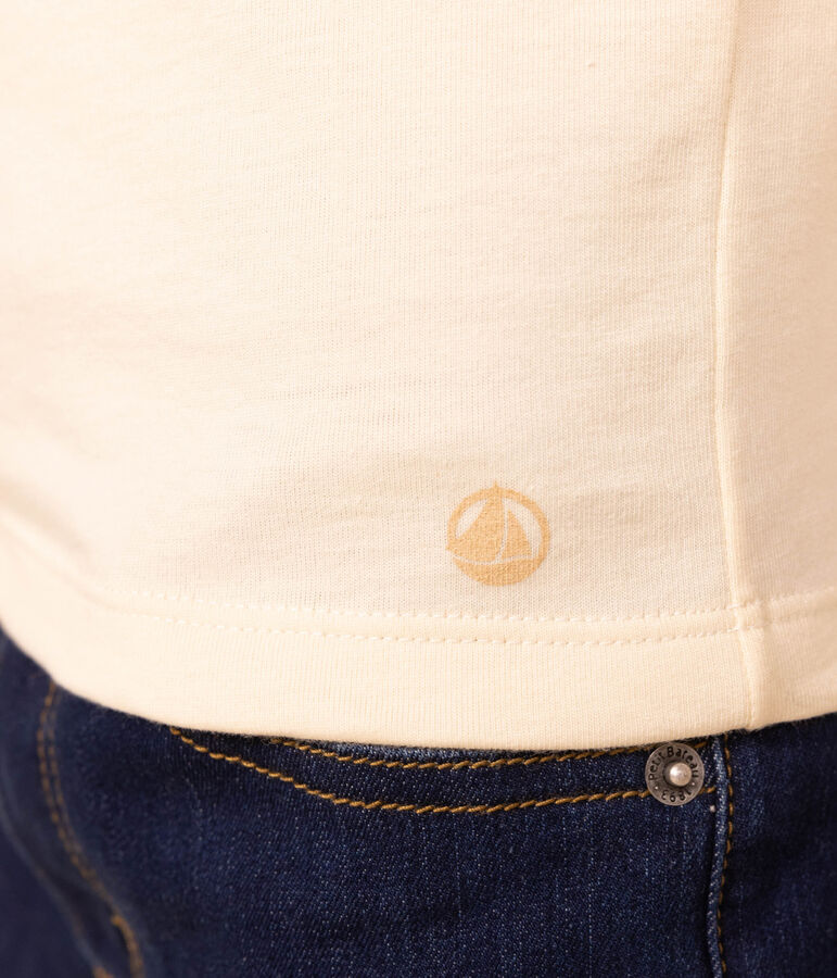 Children's unisex long-sleeved cotton T-shirt AVALANCHE Ecru