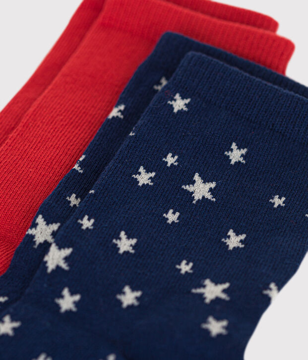 Children's star-patterned cotton socks - 2-pack multicolor