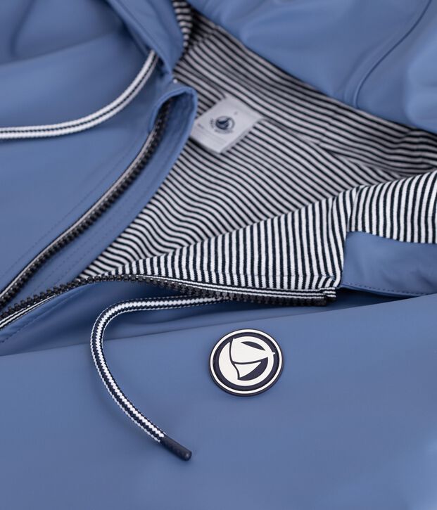 Women's short raincoat blue