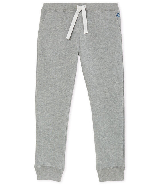 Boy's brushed cotton jogging trousers SUBWAY CHINE grey
