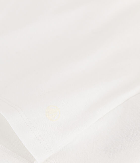 Women's iconic plain short-sleeved rib knit T-shirt ECUME white
