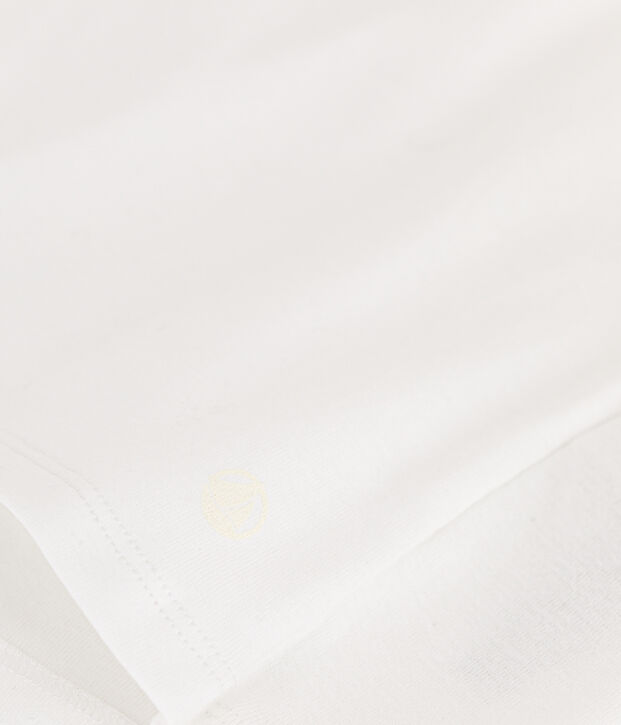 Women's iconic plain short-sleeved rib knit T-shirt white