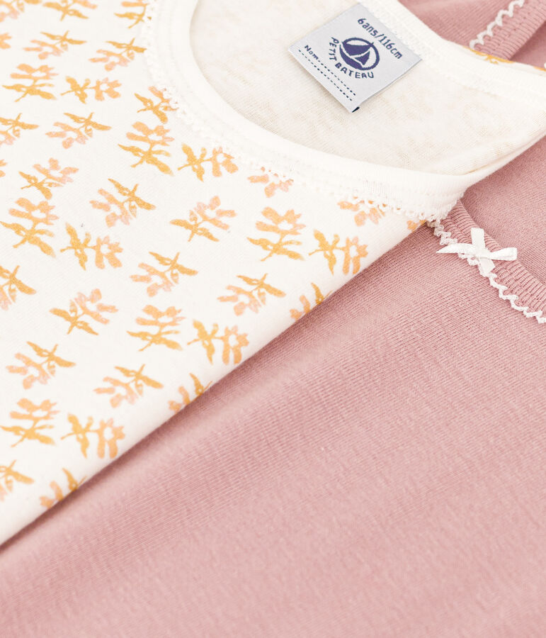 Girls' Flower Short-Sleeved Cotton T-Shirts - 2-Pack multicolor