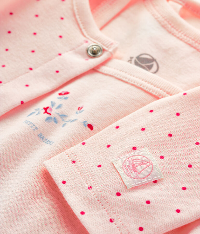 Babies' Ribbed Clothing - 2-Piece Set FLEUR pink/GEISHA pink