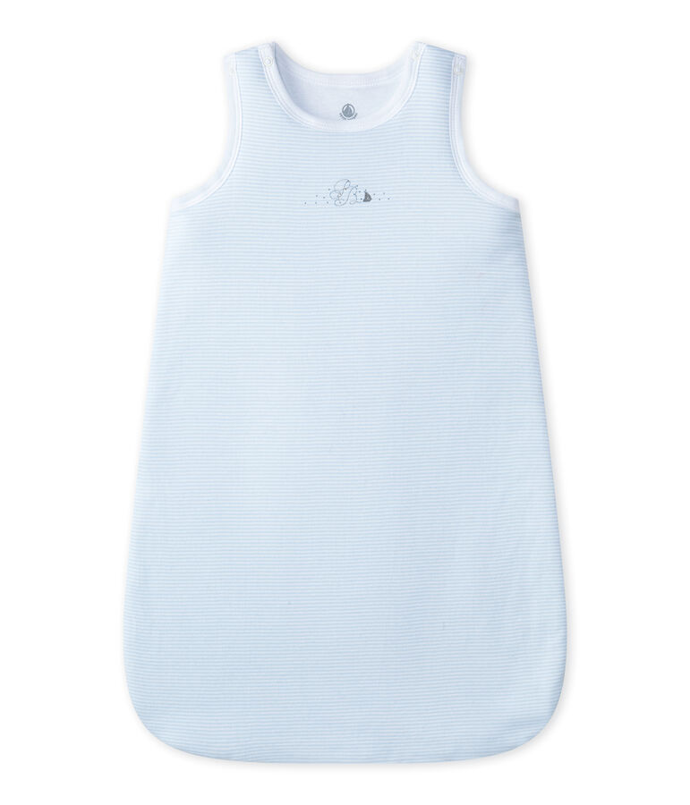 Baby boys' milleraies-striped newborn sleep sack FRAICHEUR blue/ECUME white
