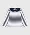 Children's cotton Breton top MARSHMALLOW white/SMOKING blue
