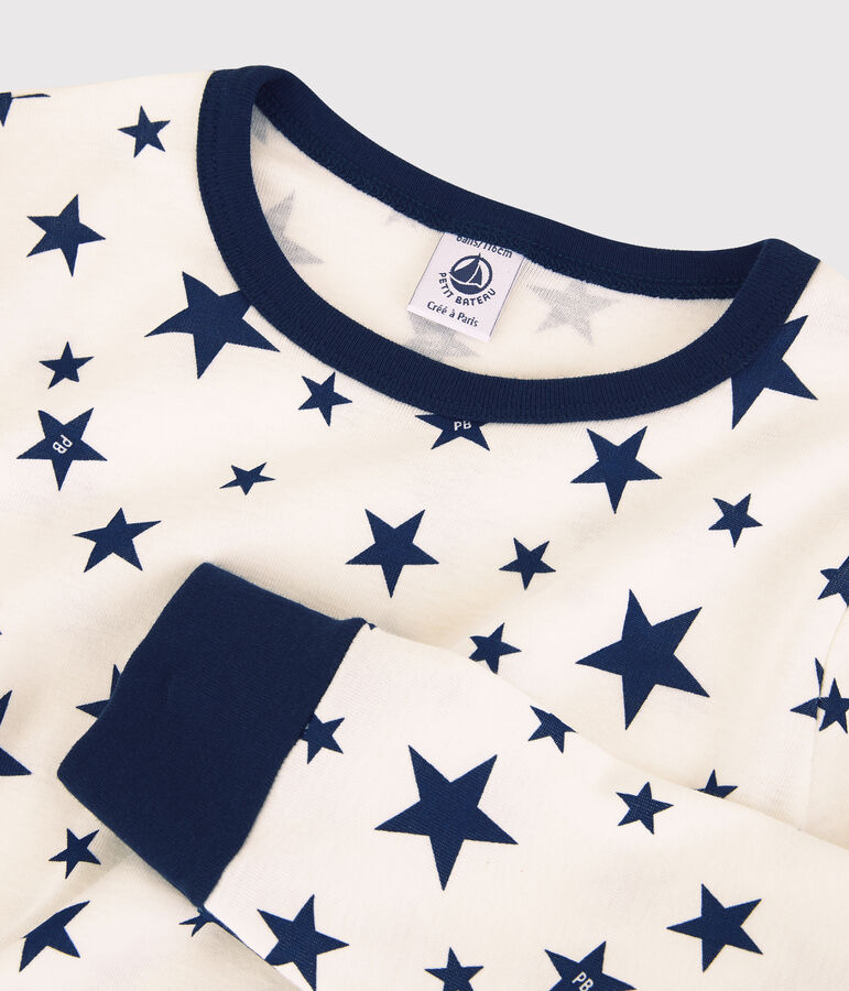 Unisex Starry Cotton Pyjamas white/blue