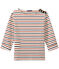 Women's heavy jersey tricolor sailor top COQUILLE beige/SMOKING blue/TERKUIT