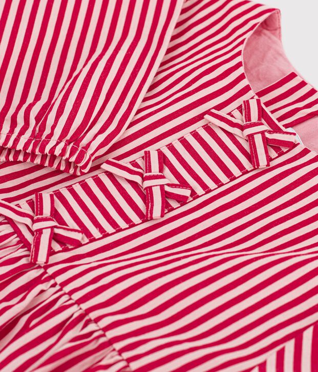 Children's long-sleeved stripy cotton blouse pink/pink