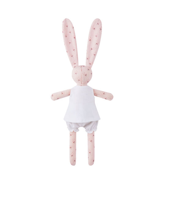 Printed rabbit comfort object VIENNE pink/MULTICO white