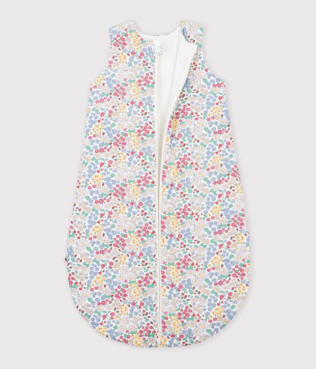 Babies' 2 TOG flower-print cotton sleeping bag white/multicolor
