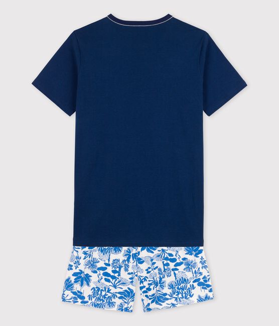 Boys' Blue Cotton Short Pyjamas MEDIEVAL blue/MULTICO white