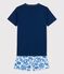 Boys' Blue Cotton Short Pyjamas MEDIEVAL blue/MULTICO white
