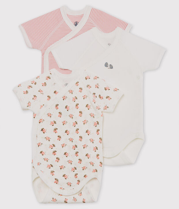 Short-sleeved newborn bodysuit - Set of 3 multicolor