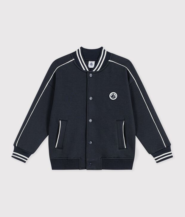 Children's varsity-style jacket in plain cotton SMOKING