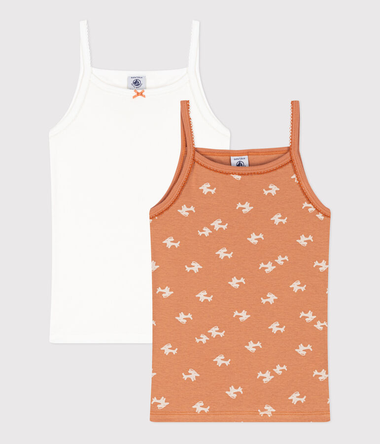 Girls' Dog Cotton Vests - 2-Pack multicolor