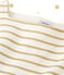 Girl's dual fabric dress with shiny stripes COQUILLE beige/LUREX DORE yellow