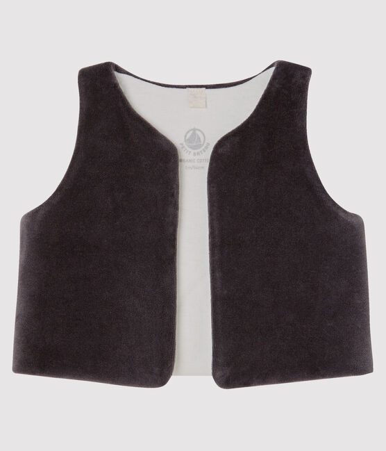 Babies' Sleeveless Velour Cardigan CAPECOD grey
