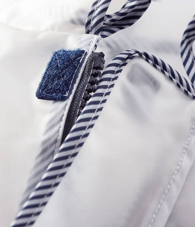 Unisex transparent waxed coat for babies white