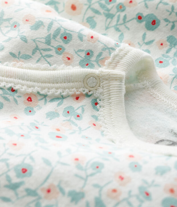 Babies' Floral Print Fleece Sleepsuit white/multicolor