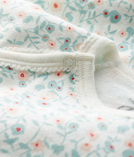 Babies' Floral Print Fleece Sleepsuit MARSHMALLOW white/MULTICO white
