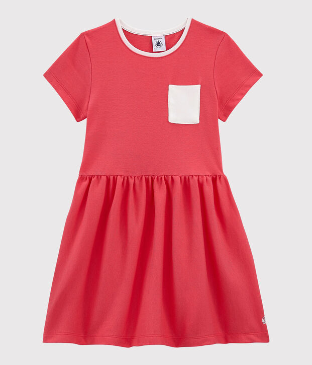Girls' Short-Sleeved Cotton Dress pink