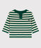 Babies' Long-Sleeved Cotton T-shirt EVERGREEN /AVALANCHE