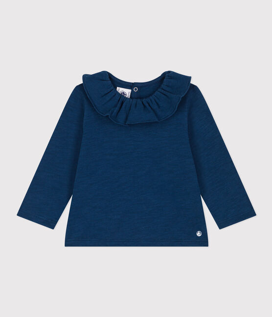 Babies' Long-Sleeved Slub Jersey Blouse INCOGNITO blue