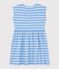 Children's sleeveless stripy cotton dress blue/white