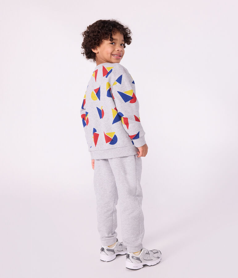 Children's printed cotton sweatshirt grey/multicolor