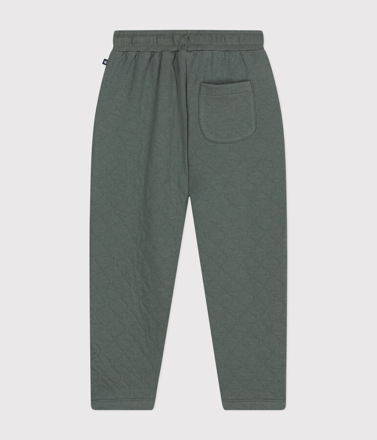 Boys' quilted tube knit trousers green