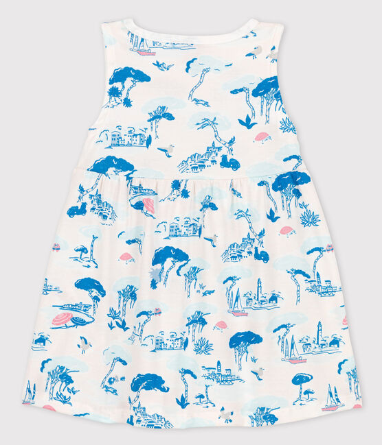 Baby Girls' Sleeveless Jersey Print Dress MARSHMALLOW white/MULTICO white