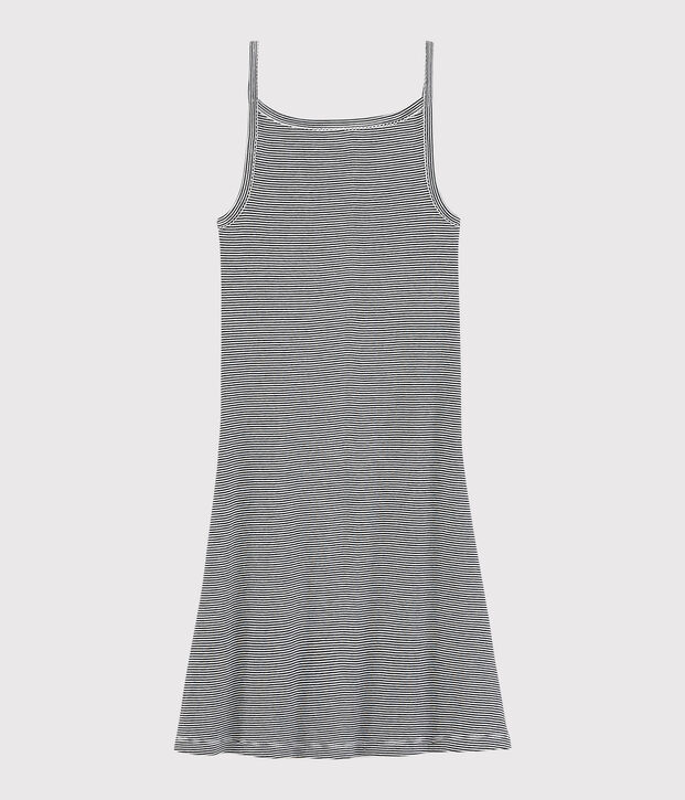 Women's Iconic Strappy Striped Cotton Dress blue/white