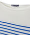 Women's striped sleeveless tee MARSHMALLOW white/PERSE blue