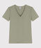 Women's Iconic Cotton V-Neck T-Shirt MARECAGE green
