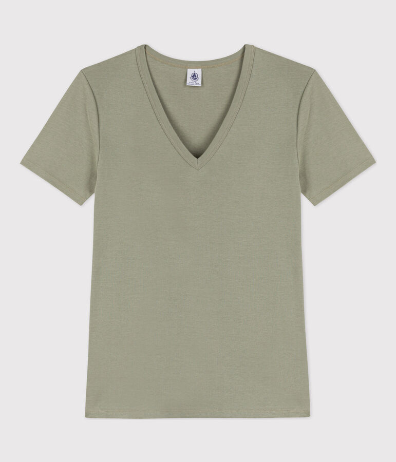 Women's Iconic Cotton V-Neck T-Shirt green