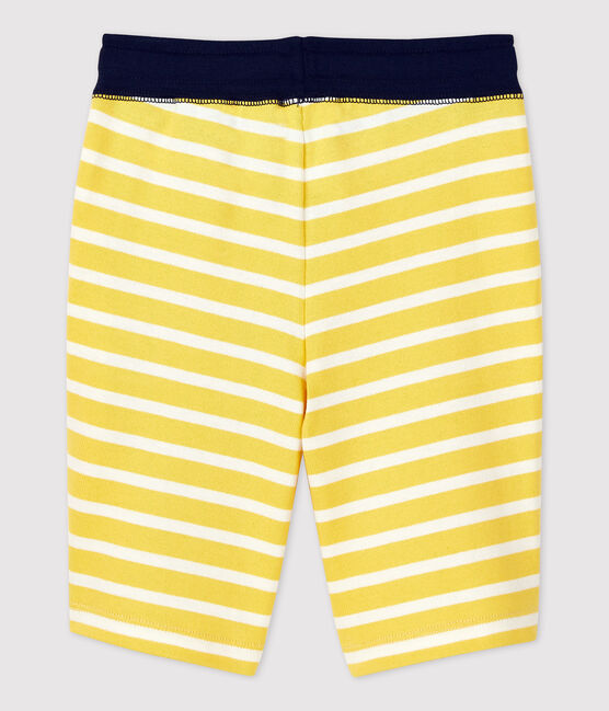 Boys' Cotton Bermuda Shorts ORGE yellow/MARSHMALLOW white