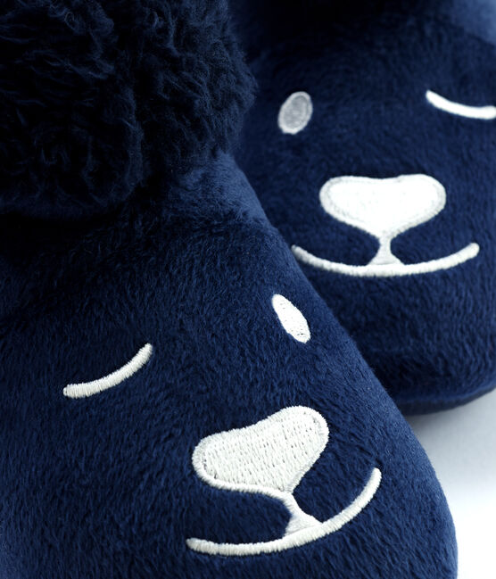 Unisex Bear Fleece Slippers MEDIEVAL blue