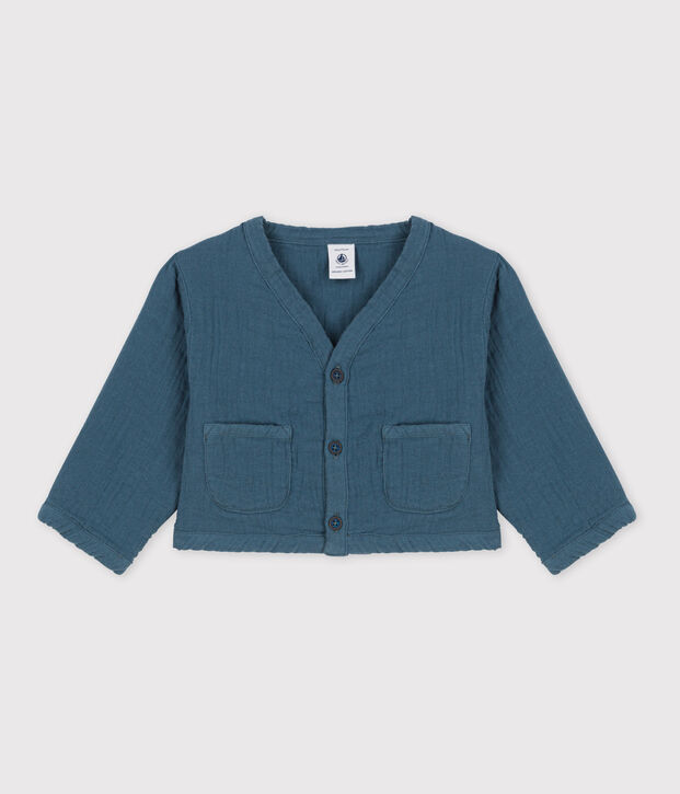 Babies' Cotton Gauze Cardigan grey