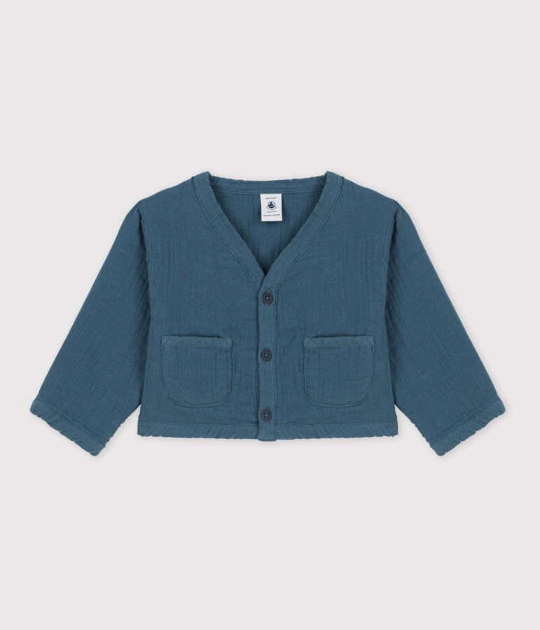 Babies' Cotton Gauze Cardigan grey