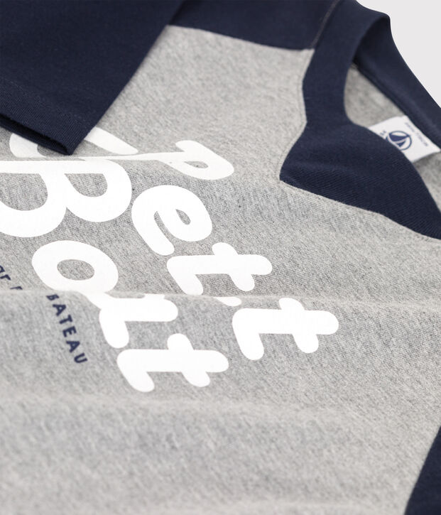 Tee-shirt manches longues en jersey enfant gar&ccedil;on grey/blue