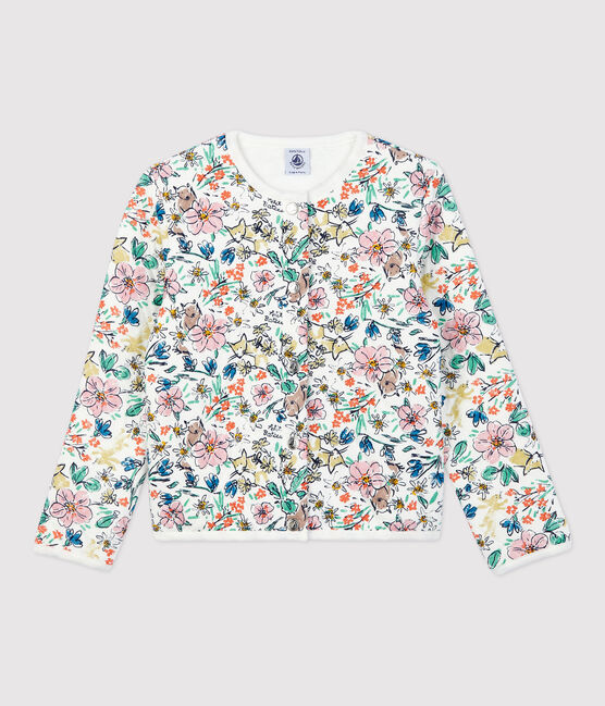 Girls' Tube Knit Cardigan MARSHMALLOW white/MULTICO white