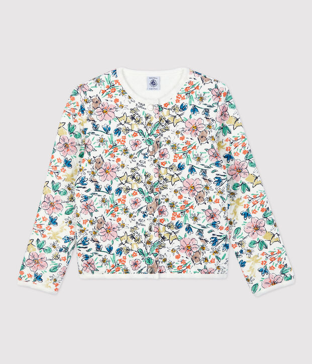 Girls' Tube Knit Cardigan white/multicolor