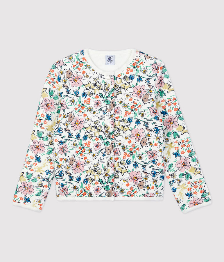 Girls' Tube Knit Cardigan white/multicolor