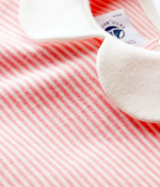 Baby Girls' Cotton Bodysuit with Peter Pan Collar GRETEL pink/MARSHMALLOW white