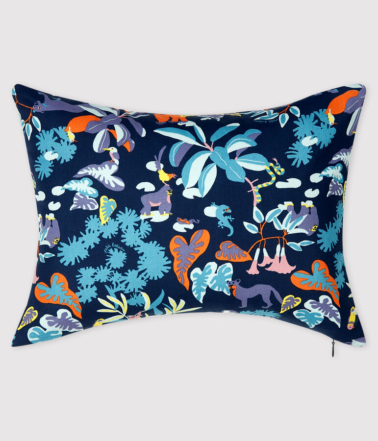 Jungle Print Poplin Cushion blue/multicolor